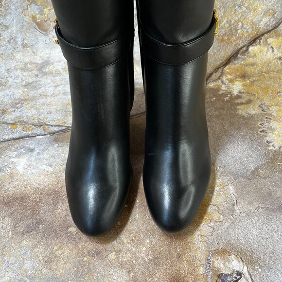 NWB Ralph Lauren Ardington Calfskin Leather Boots Size 6B Black - Picture 11 of 14